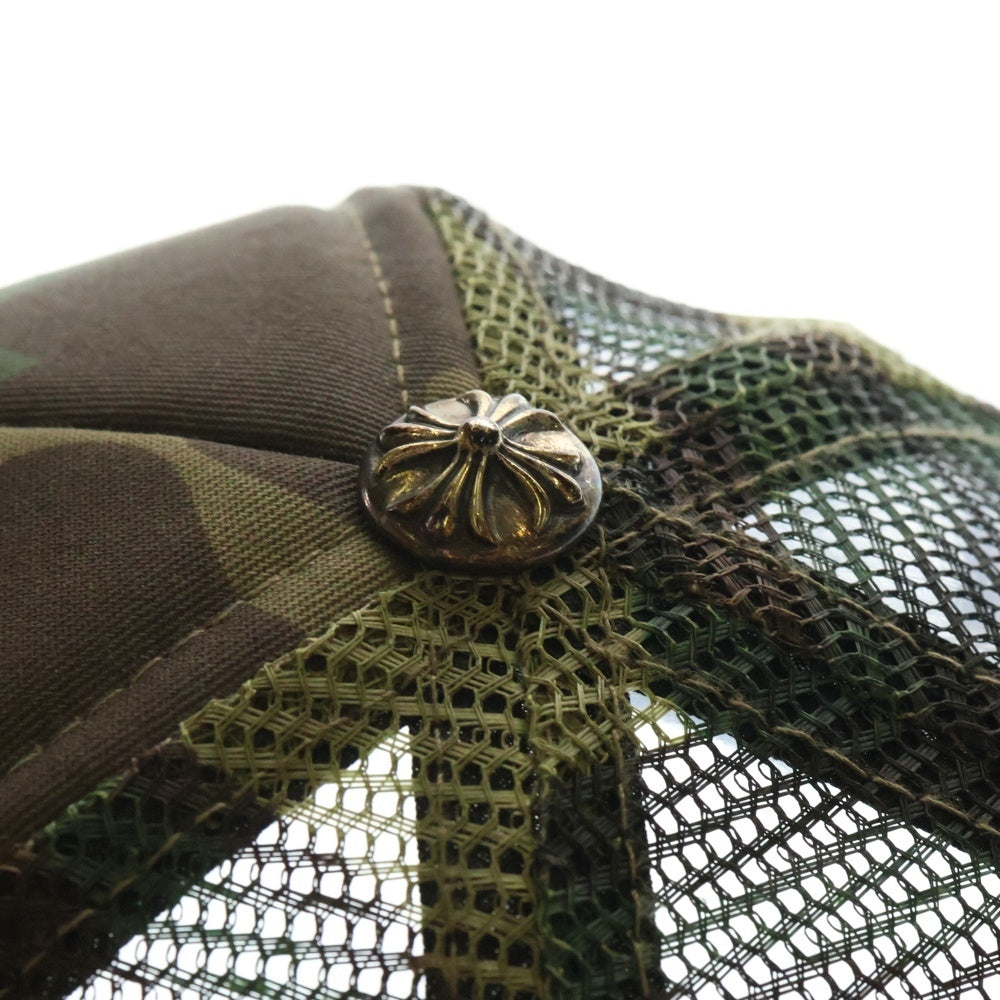 CHROME HEARTS(クロムハーツ) TRUCKER CAP トラッカーキャップ FUCK刺繍パッチクロスボール付メッシュキャップ 帽子 カーキ