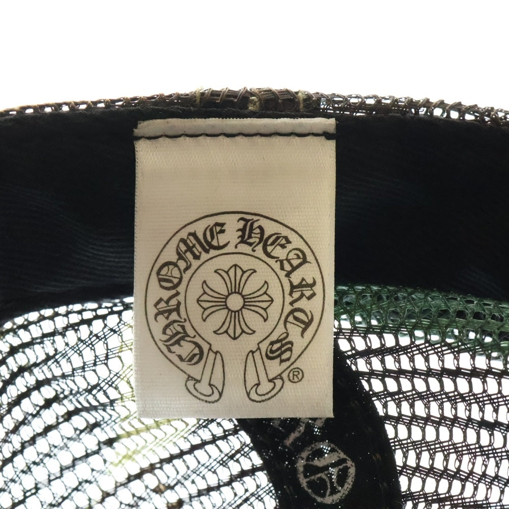 CHROME HEARTS(クロムハーツ) TRUCKER CAP トラッカーキャップ FUCK刺繍パッチクロスボール付メッシュキャップ 帽子 カーキ