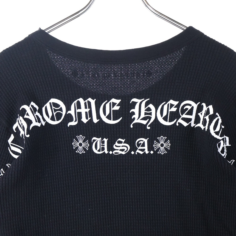 CHROME HEARTS(クロムハーツ) Thermal L/S TEE アームフローラルクロスサーマル長袖カットソー 長袖Tシャツ ロングスリーブカットソー ロンT ブラック