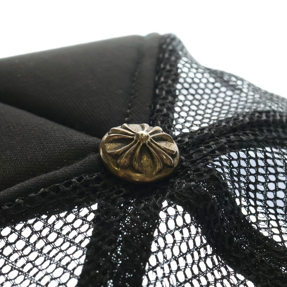 CHROME HEARTS(クロムハーツ) Cemetery Cross Patch Trucker Cap セメタリークロス レザーパッチ トラッカーメッシュキャップ 帽子 ブラック