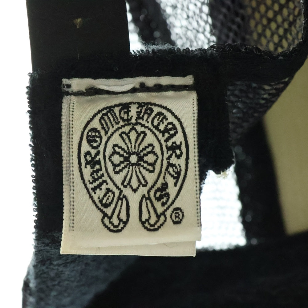 CHROME HEARTS(クロムハーツ) Cemetery Cross Patch Trucker Cap セメタリークロス レザーパッチ トラッカーメッシュキャップ 帽子 ブラック