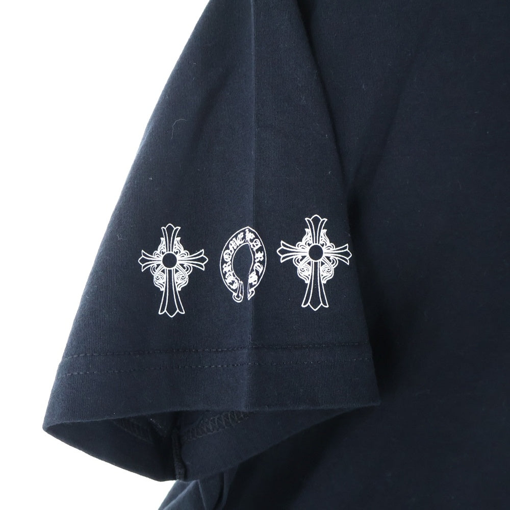 CHROME HEARTS(クロムハーツ) CH T-SHRT ホースシュープリント クルーネック半袖Tシャツカットソー ブラック