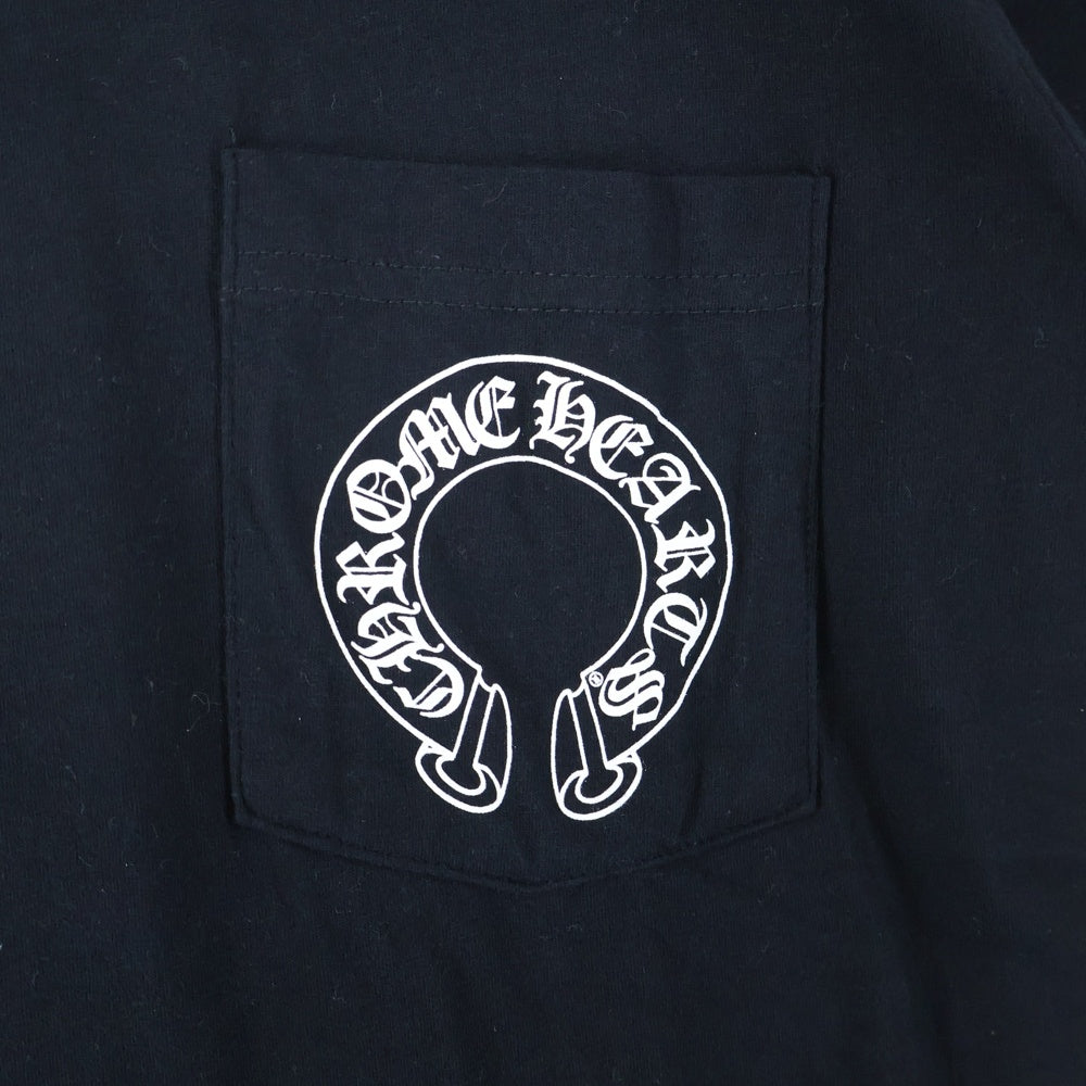 CHROME HEARTS(クロムハーツ) CH T-SHRT ホースシュープリント クルーネック半袖Tシャツカットソー ブラック