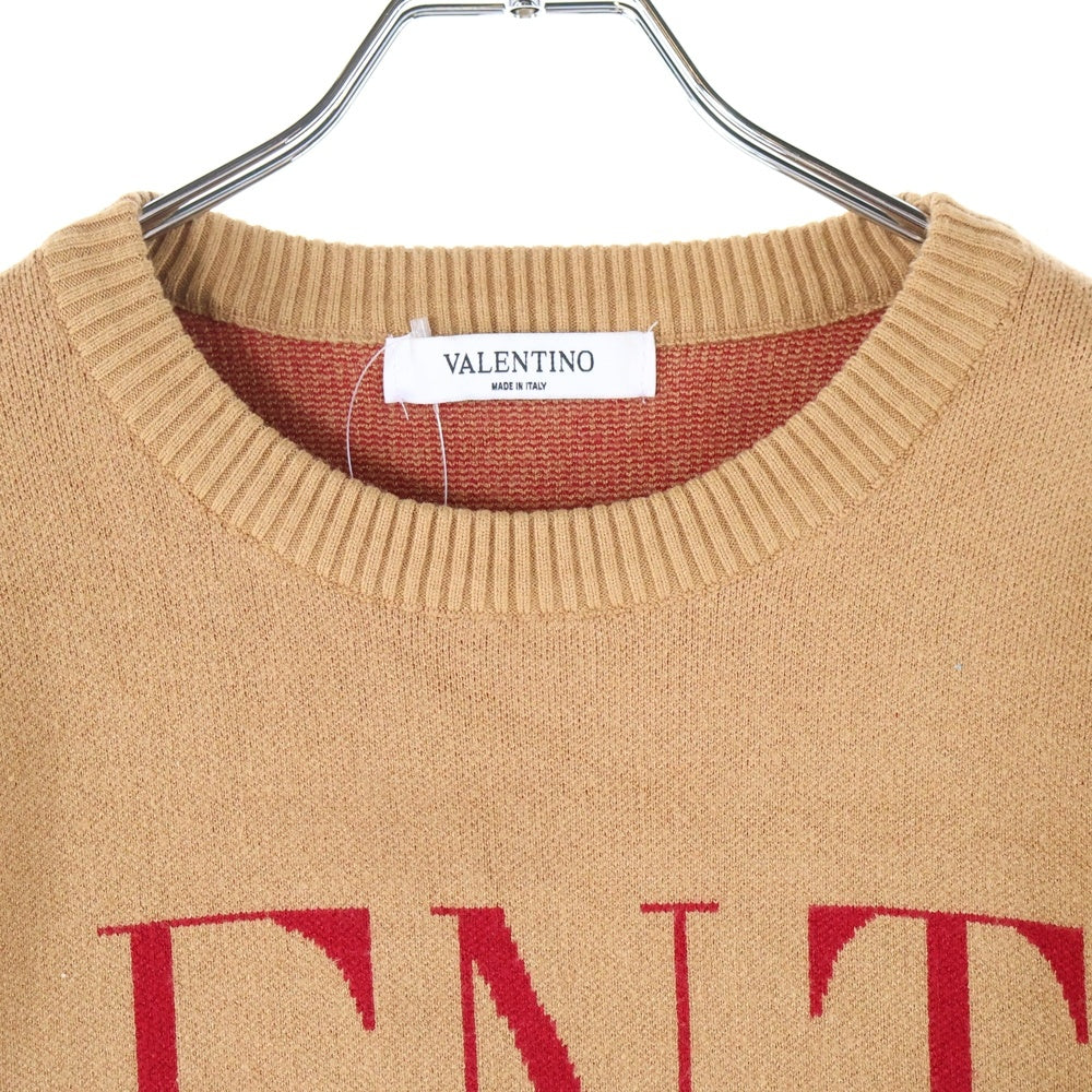 VALENTINO(ヴァレンティノ) ロゴ クルーネックニットセーター ブラウン LV0MG06S3TU