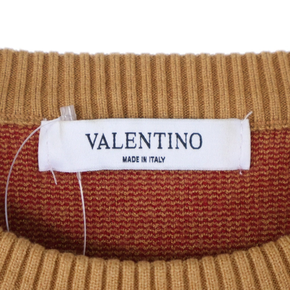 VALENTINO(ヴァレンティノ) ロゴ クルーネックニットセーター ブラウン LV0MG06S3TU