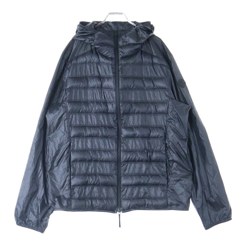 MONCLER(モンクレール) 24SS LUSENEY 袖ロゴパッチ ジップアップ フーデッドナイロンダウンジャケット ブラック J10911A00108