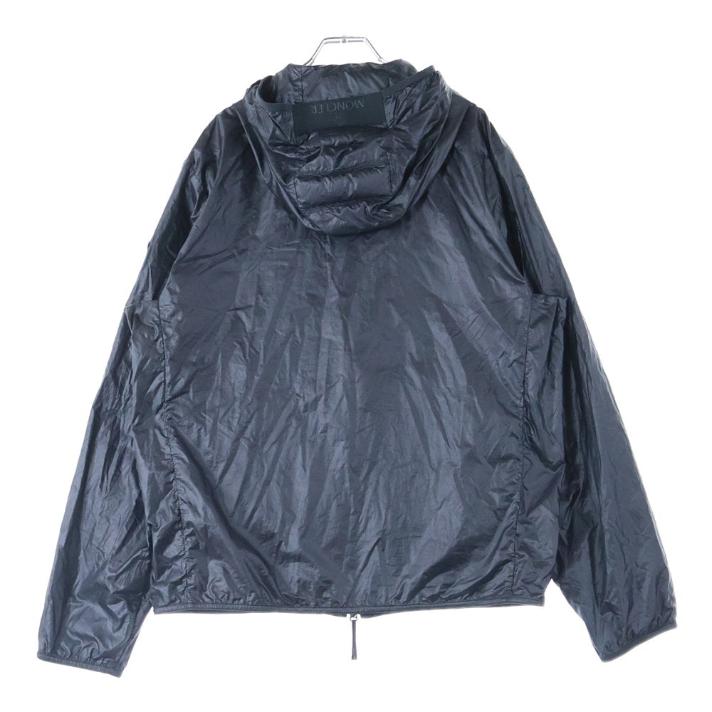 MONCLER(モンクレール) 24SS LUSENEY 袖ロゴパッチ ジップアップ フーデッドナイロンダウンジャケット ブラック J10911A00108