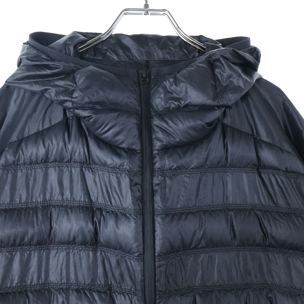 MONCLER(モンクレール) 24SS LUSENEY 袖ロゴパッチ ジップアップ フーデッドナイロンダウンジャケット ブラック J10911A00108