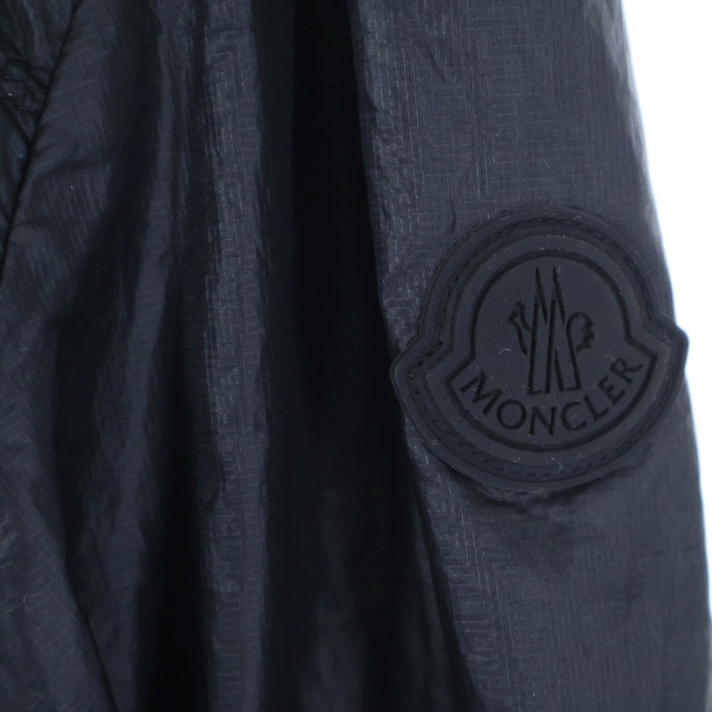 MONCLER(モンクレール) 24SS LUSENEY 袖ロゴパッチ ジップアップ フーデッドナイロンダウンジャケット ブラック J10911A00108