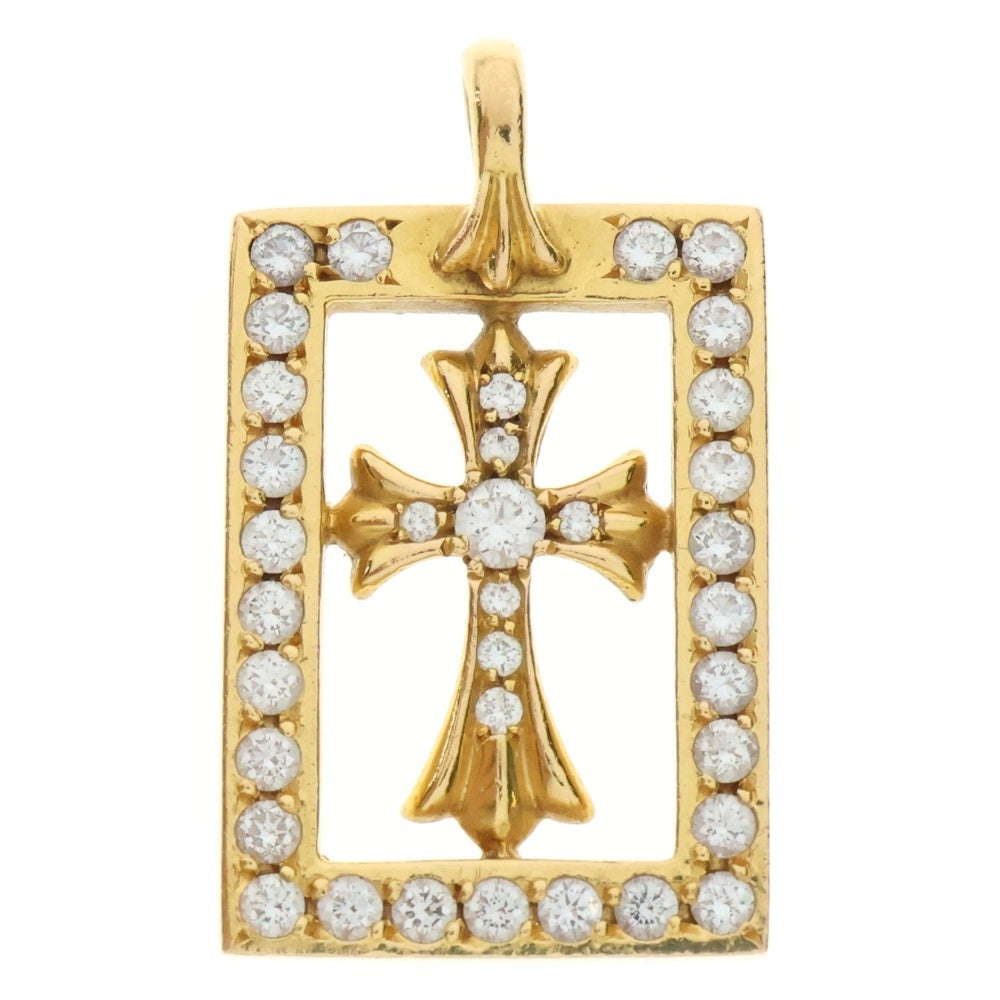 CHROME HEARTS(クロムハーツ) 22K FRMD OPN BBYFAT P/D 22K フレームドオープン ベイビーファット アフターPAVEダイヤ ゴールドネックレストップ