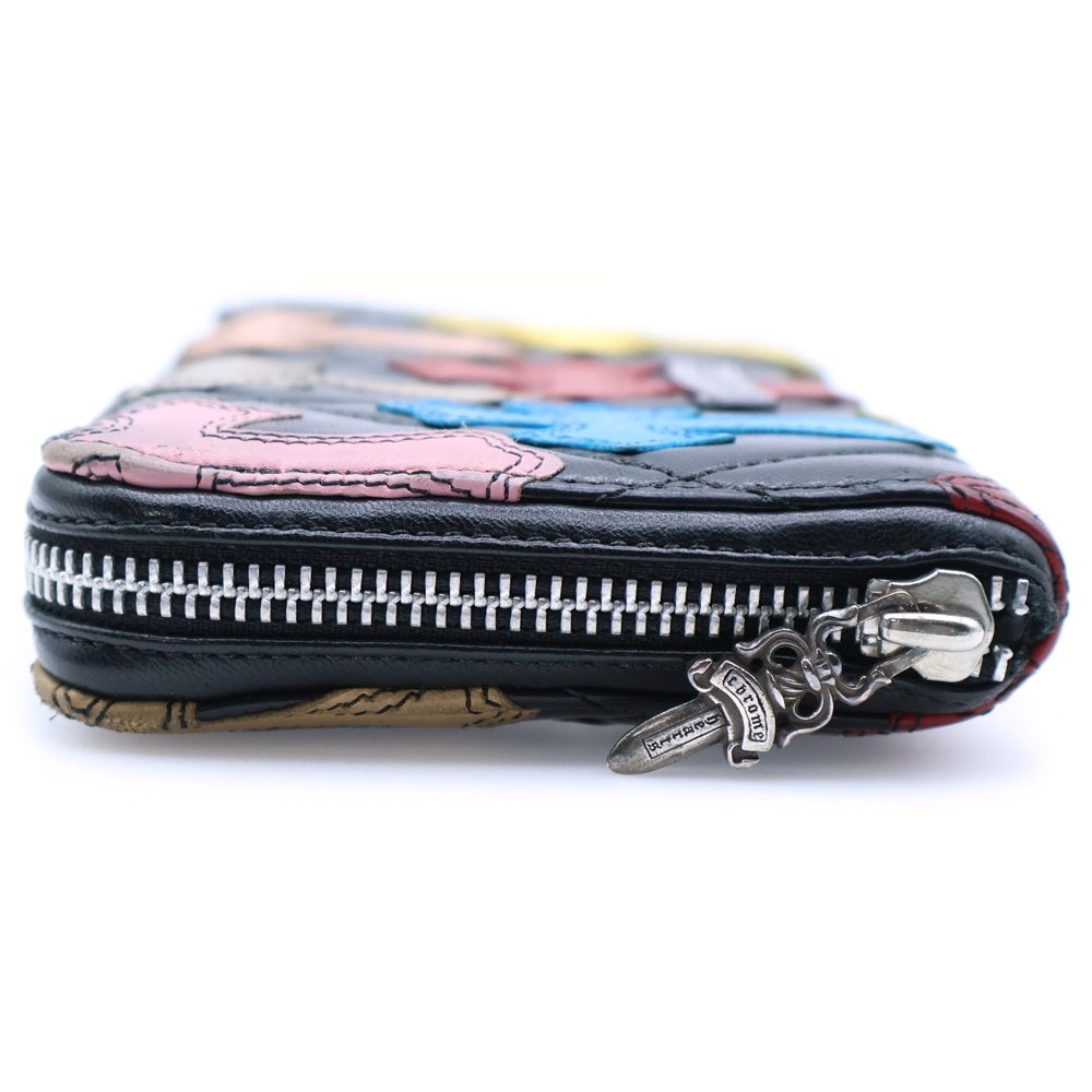 CHROME HEARTS(クロムハーツ) REC F ZIP QUILTED マルチパッチ セメタリー クロスキルティング レザーウォレット 財布 ブラック