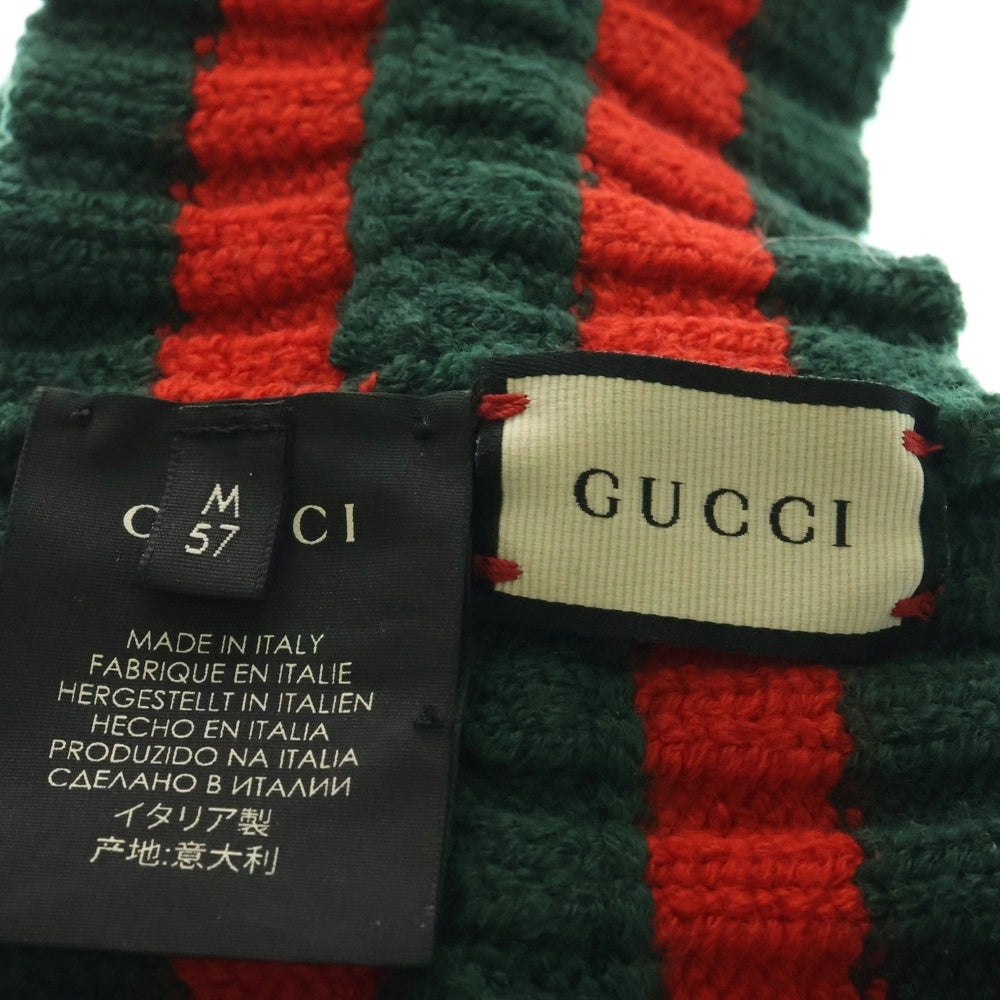 GUCCI(グッチ) シェリーライン クロスヘアバンド ヘッドバンド ターバン バンダナ グリーン/レッド