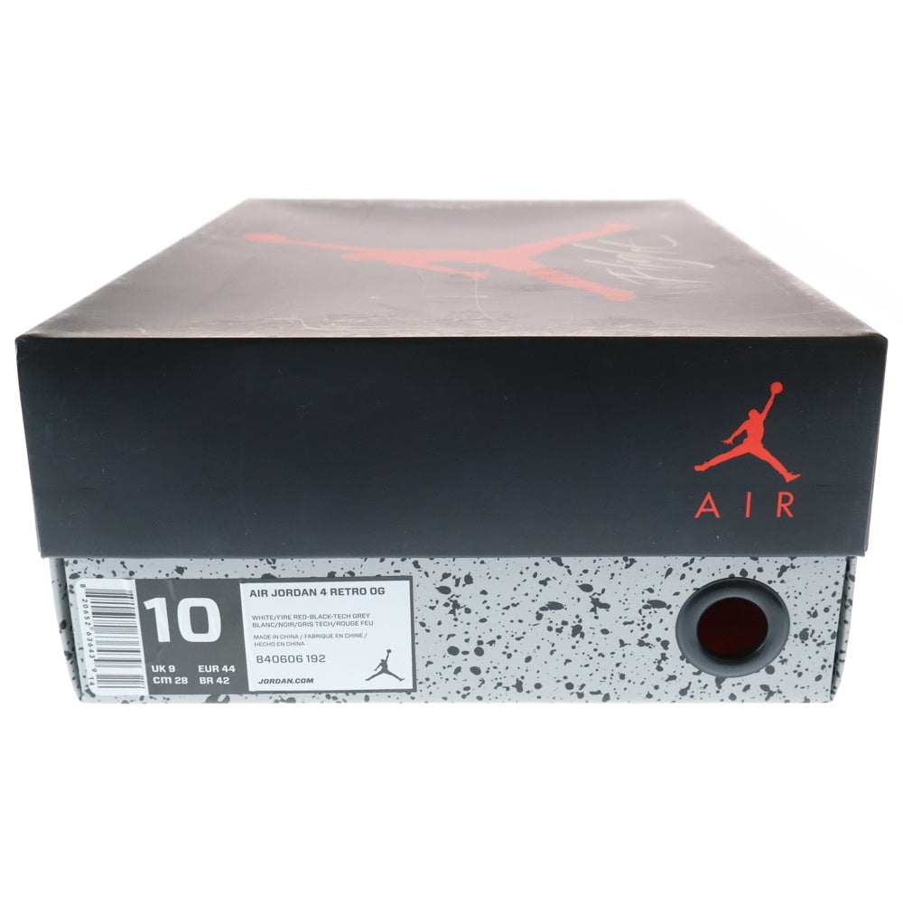 NIKE(ナイキ) 【観賞用 2015年製】 AIR JORDAN 4 RETRO OG WHITE CEMENT エアジョーダン 4 レトロ ホワイトセメント ハイカットスニーカー US10/28cm 840606-192