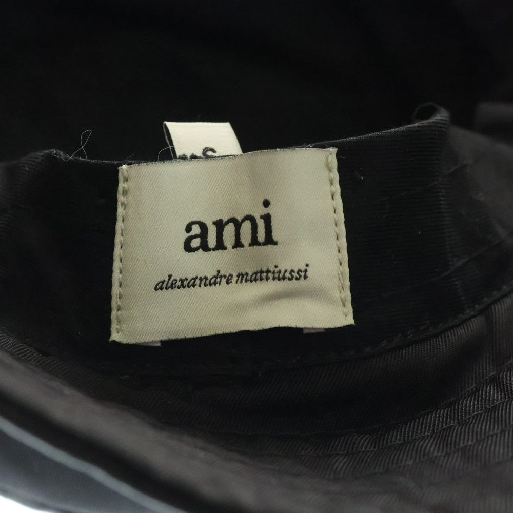 AMI Alexandre Mattiussi(アミアレクサンドルマテュッシ) Stud Bucket Hat UHA241.PA0007 ロゴ スタッド バケットハット ブラック