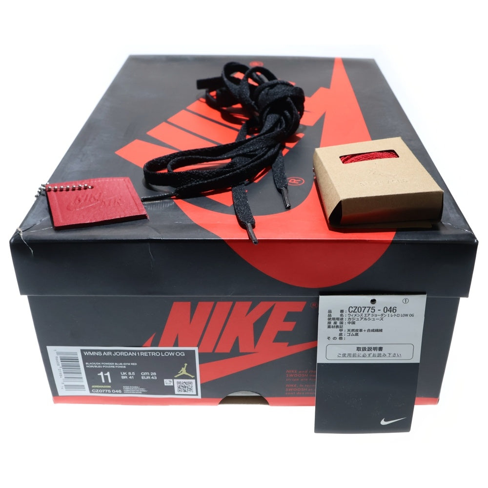 NIKE(ナイキ) WMNS AIR JORDAN 1 RETRO LOW OG UNC TO CHICAGO CZ0775-046 ウィメンズ エアジョーダン 1 ローカットスニーカー ブルー/ブラック/レッド US11/28cm