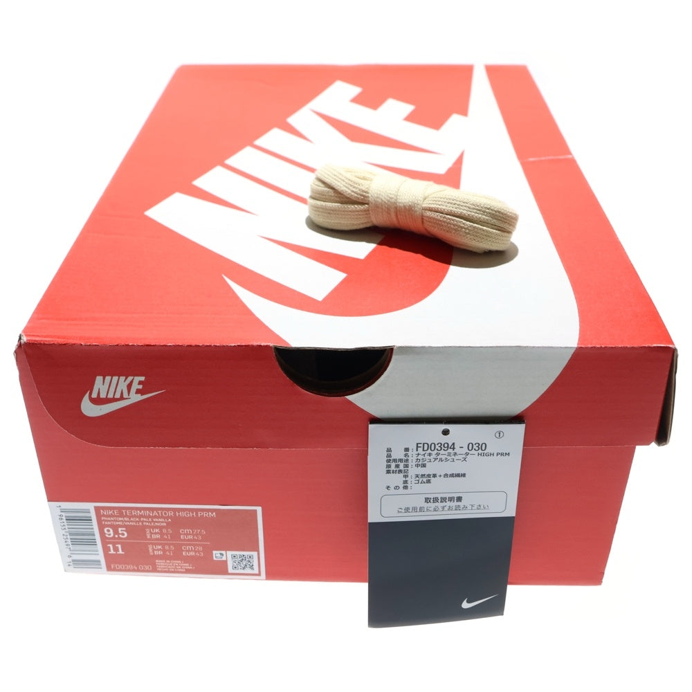 NIKE(ナイキ) TERMINATOR HIGH BLACK AND PHANTOM FD0394-030 ターミネーター ブラック アンド ファントム ハイカットスニーカー ブラック/ホワイト US9.5/27.5cm