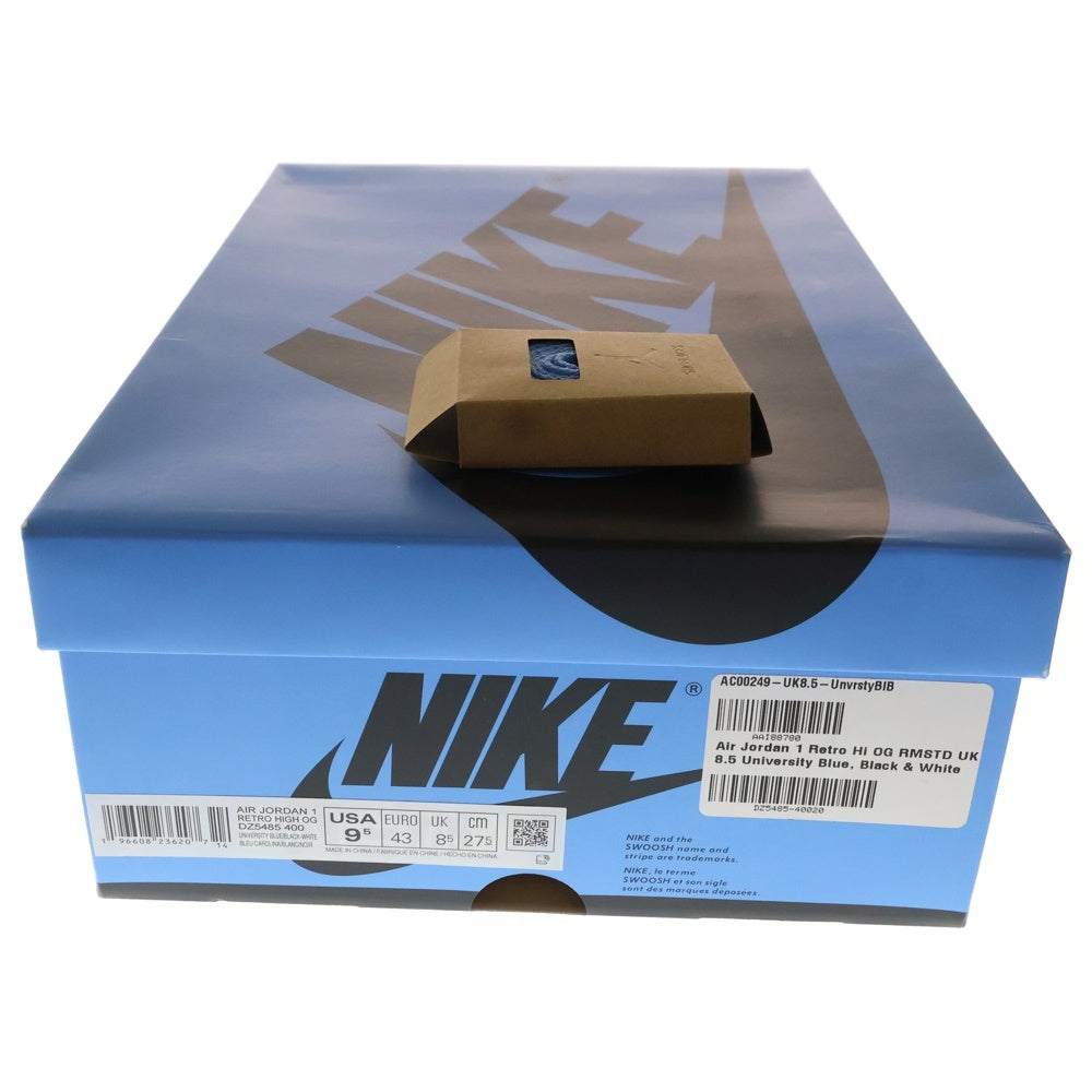 NIKE(ナイキ) AIR JORDAN 1 RETRO HI OG UNIVERSITY BLUE DZ5485-400 エアジョーダン1ハイOG ユニバーシティブルー ハイカットスニーカー ブルー/ホワイト US9.5/27.5cm