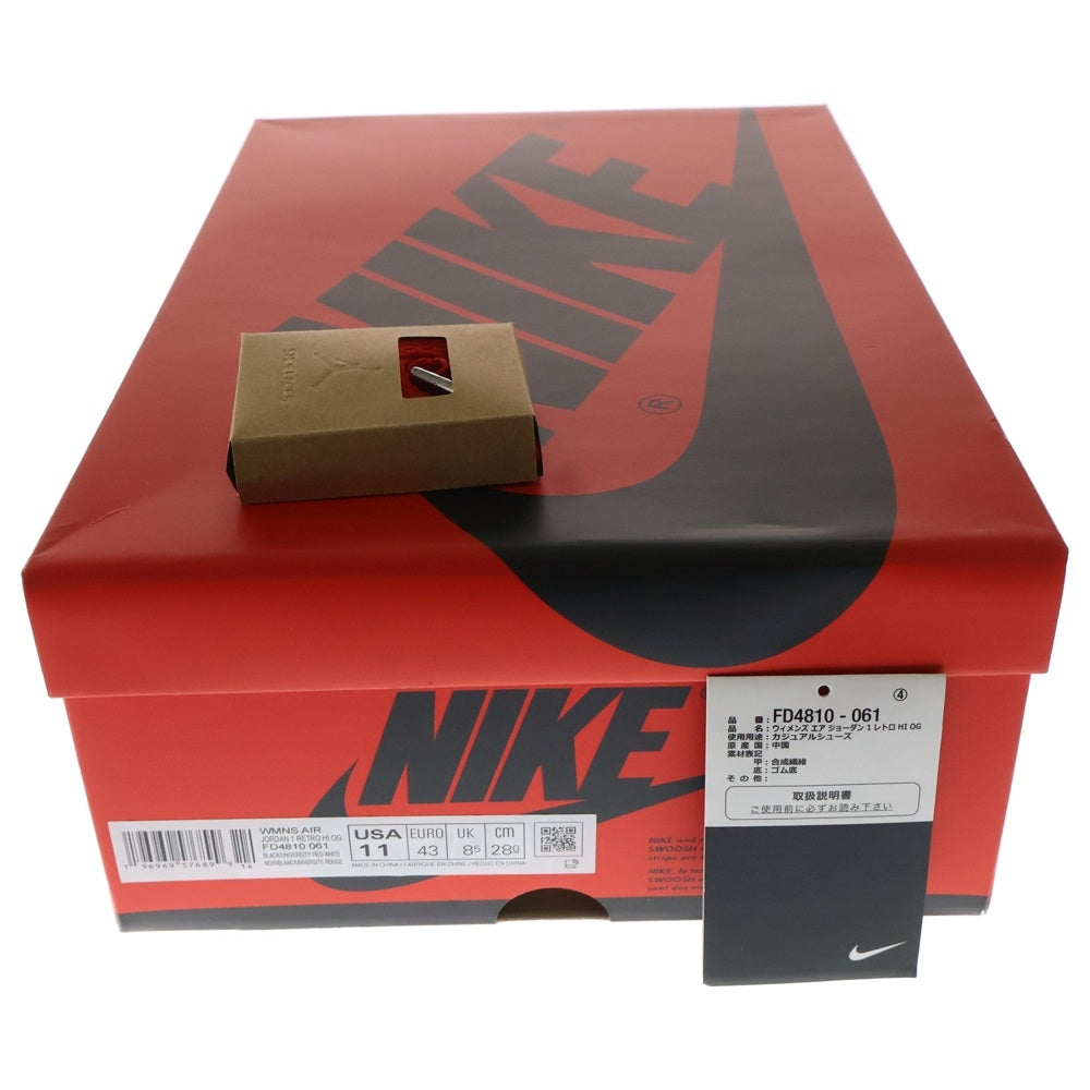 NIKE(ナイキ) WMNS AIR JORDAN1 RETRO HIGH OG FD4810-061 エアジョーダン1 サテンブレッド ハイカットスニーカー レッド US11/28cm