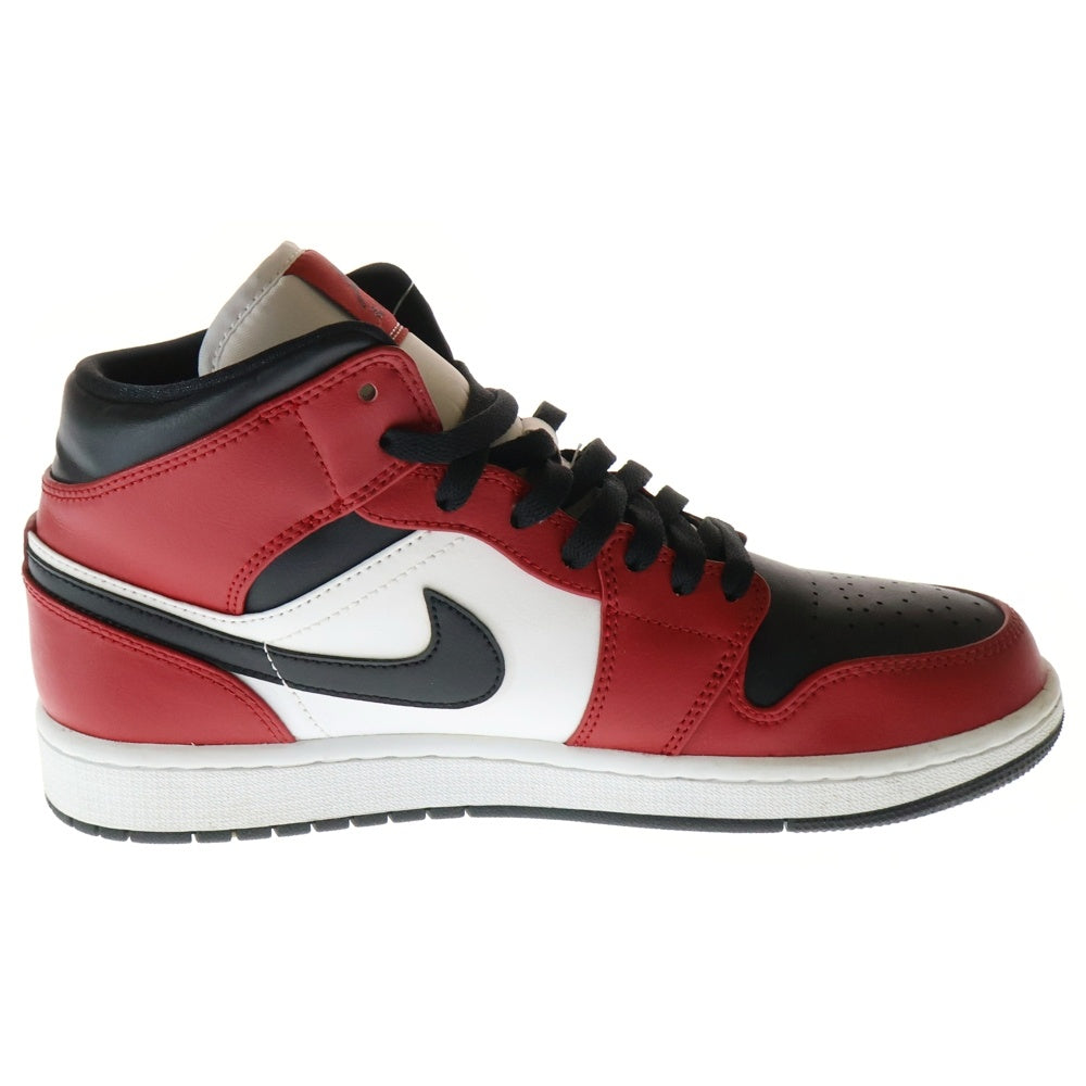 NIKE(ナイキ) AIR JORDAN 1 MID CHICAGO BLACK TOE 554724-069 エアジョーダン1 シカゴ ブラック トゥ ミッドカットスニーカー ブラック/レッド US9/27.0cm
