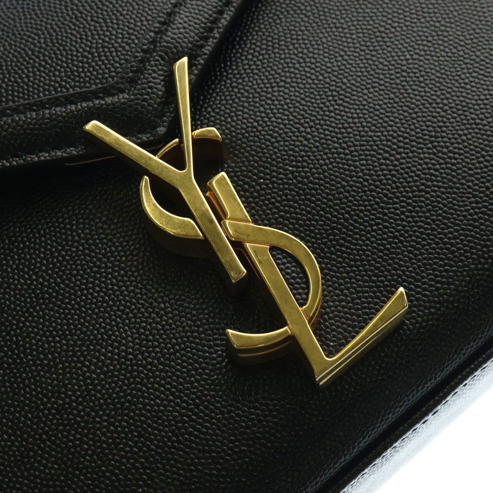 SAINT LAURENT PARIS(サンローランパリ) カサンドラ トップハンドル ミニ レザー2WAYハンドバッグ ショルダーバッグ ブラック/ゴールド 623930