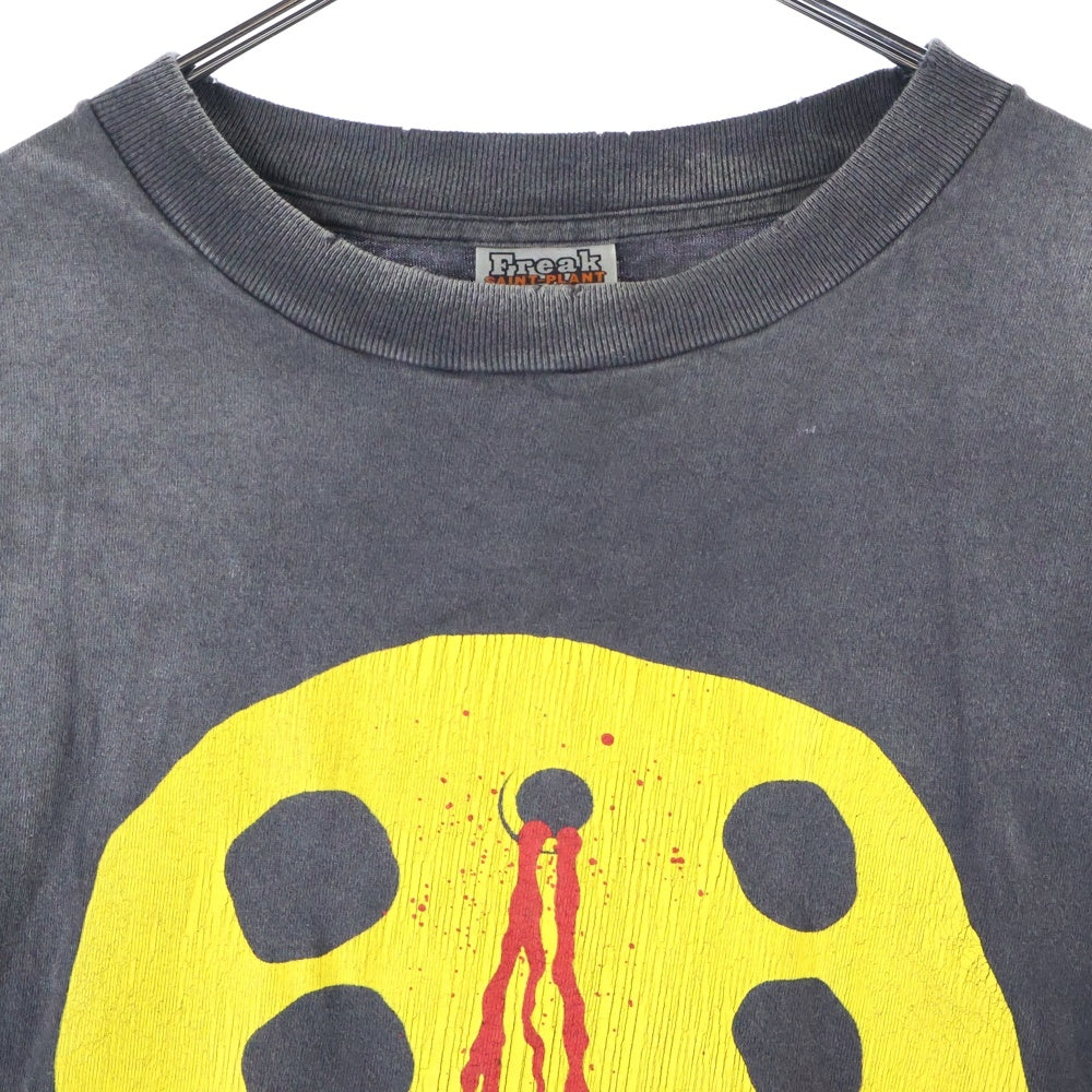 SAINT MICHAEL(セントマイケル) 24AW CP SS TEE SMILE ヴィンテージ加工プリントTシャツ グレー SM-YS1-0000-C01