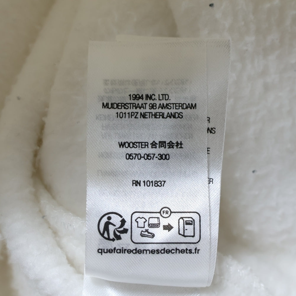 SUPREME(シュプリーム) 23AW Collegiate Patchwork Leather Hooded Sweatshirt カレッジエイト パッチワーク レザーロゴ プルオーバーパーカー フーディ ホワイト