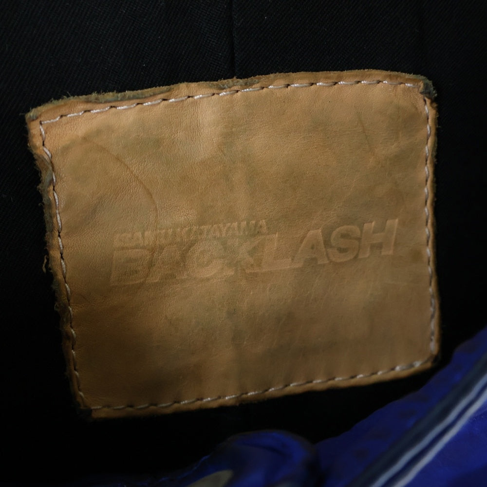 ISAMU KATAYAMA BACKLASH(イサムカタヤマバックラッシュ) ジャパンカーフ ジップアップ シングルライダース レザージャケット ブルー 1927-05