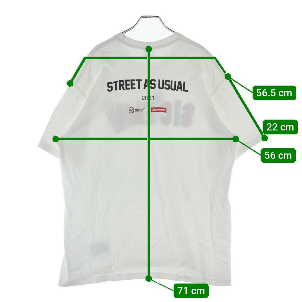 SUPREME(シュプリーム) 21AW ×WTAPS Sic'em! Tee ×ダブルタップス ロゴプリント クルーネック半袖Tシャツカットソー ホワイト