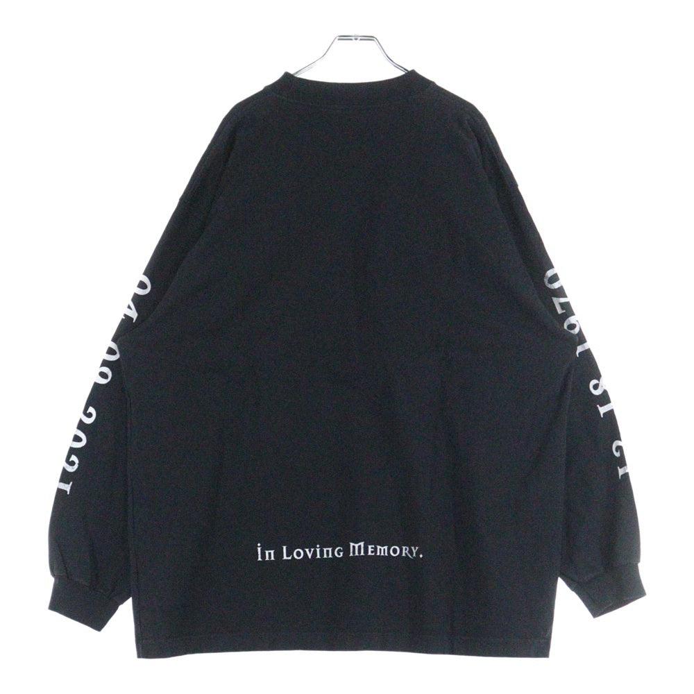 BALENCIAGA(バレンシアガ) 21SS ×Yeezy DMX A Tribute Long Sleeve Tee ×イージーDMX ヴィンテージ加工 トリビュートクルーネックロングスリーブ長袖カットソー ロンT ブラック