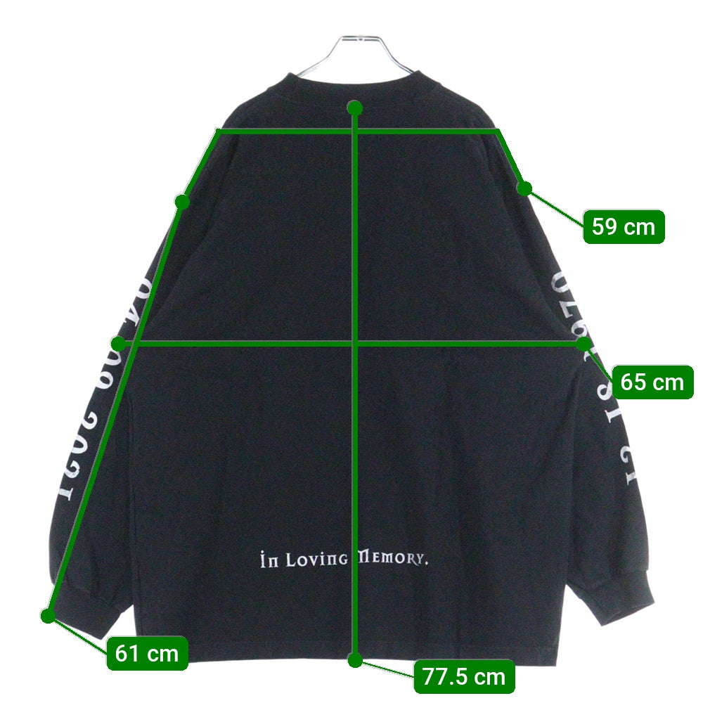 BALENCIAGA(バレンシアガ) 21SS ×Yeezy DMX A Tribute Long Sleeve Tee ×イージーDMX ヴィンテージ加工 トリビュートクルーネックロングスリーブ長袖カットソー ロンT ブラック