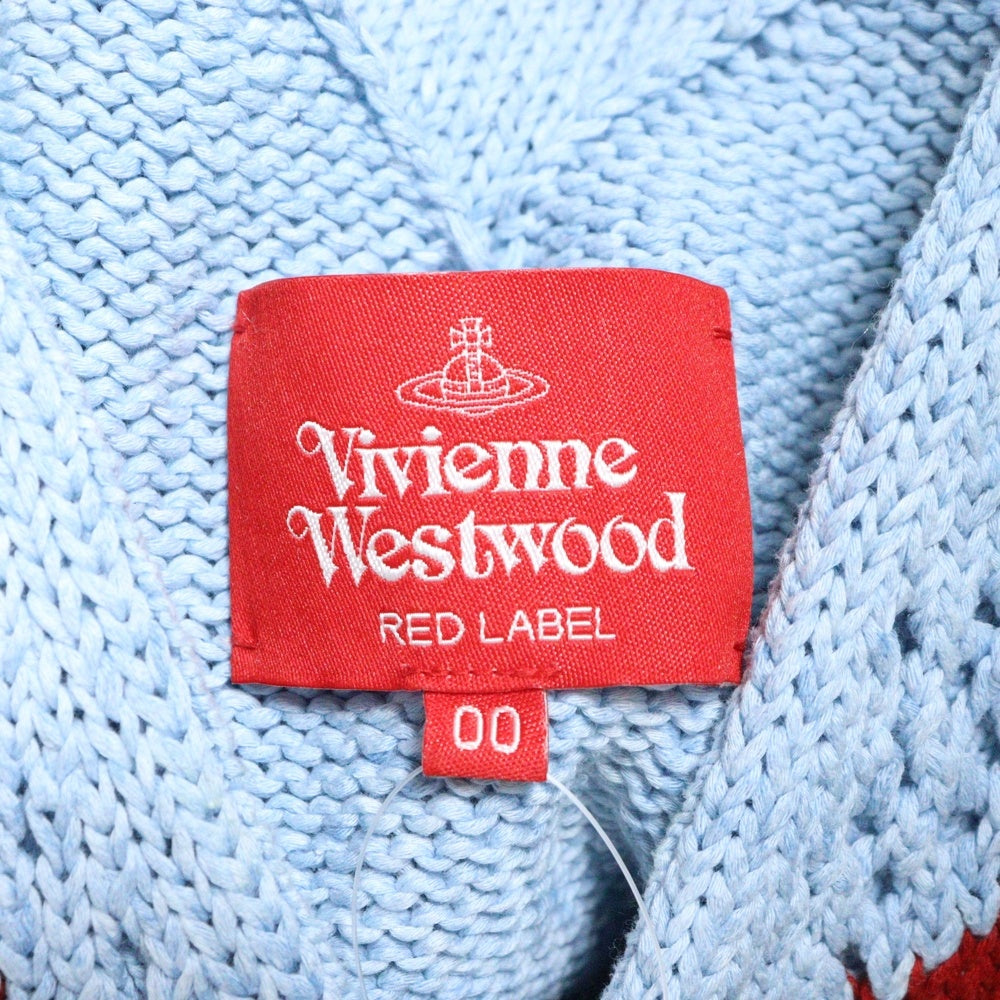 Vivienne Westwood(ヴィヴィアンウエストウッド) Heart Mesh Cardigan ハートメッシュカーディガン ブルー/レッド