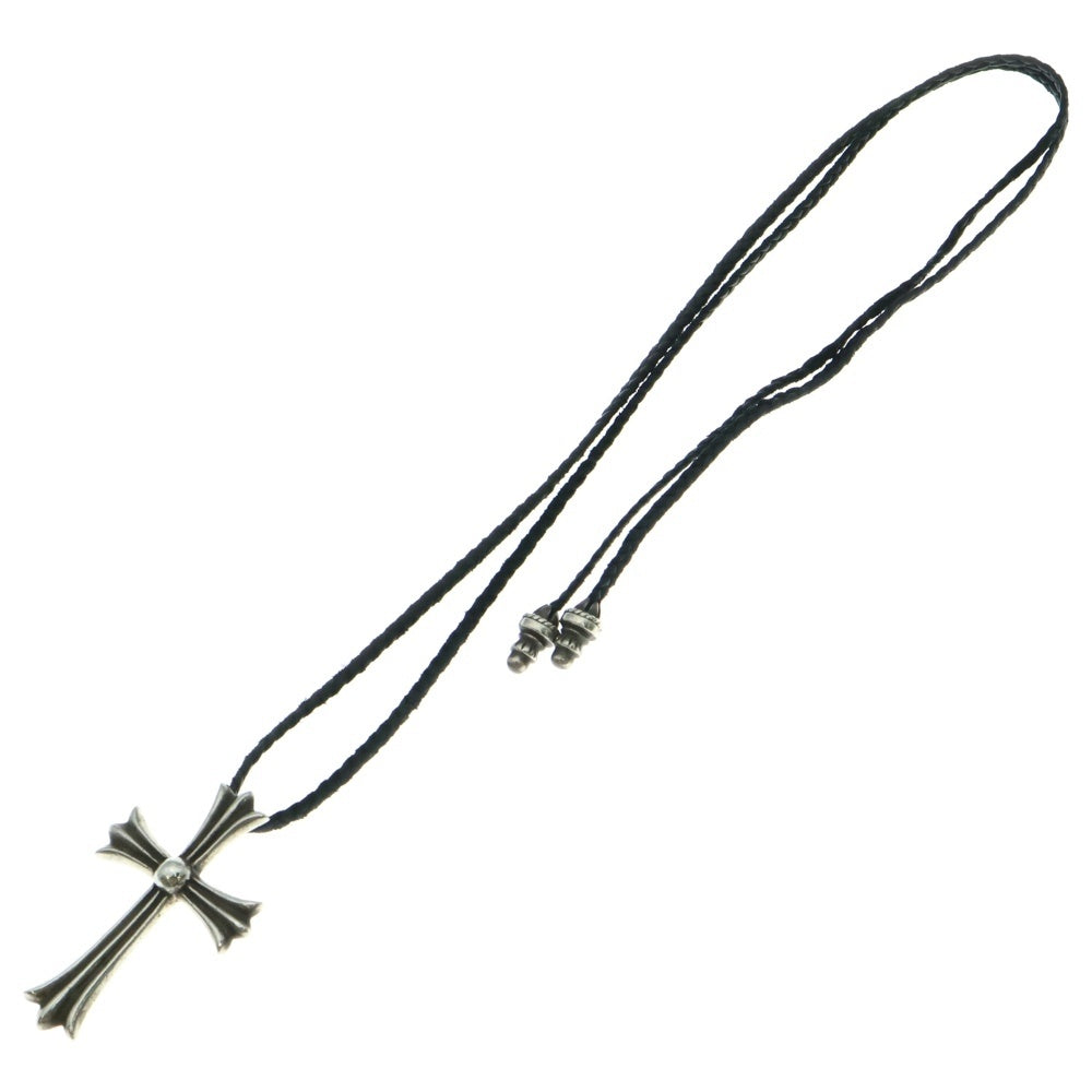 CHROME HEARTS(クロムハーツ) CH CRS LG BC ラージCHクロスペンダント Wボロチップ レザーブレイドネックレス シルバー BCA214