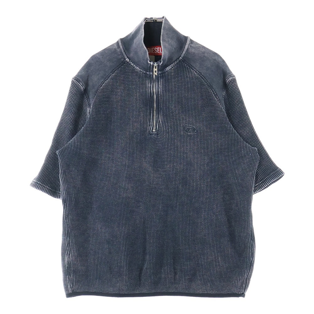 DIESEL(ディーゼル) S-WAFCOOL ハーフジップ半袖スウェットシャツ グレー A14114