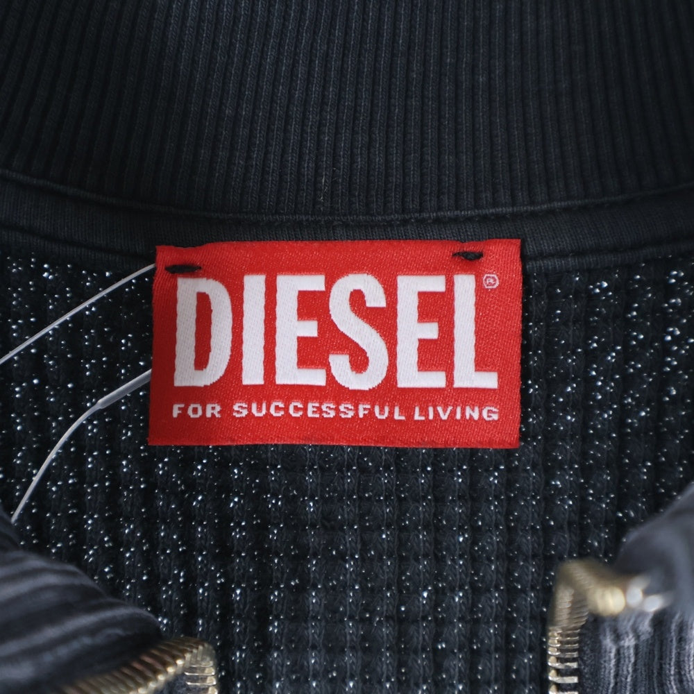 DIESEL(ディーゼル) S-WAFCOOL ハーフジップ半袖スウェットシャツ グレー A14114