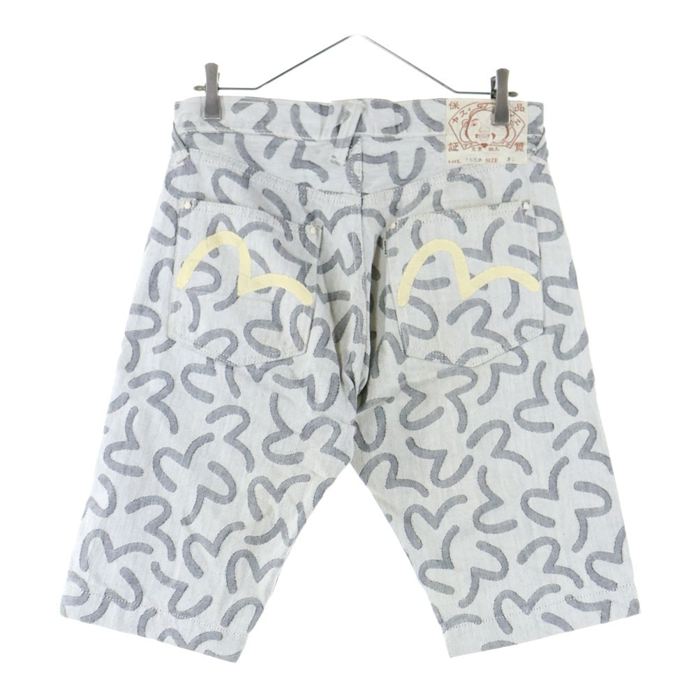 EVISU(エビス) LOT.7550 カモメジャガード ハーフデニムパンツ ショーツ ジーンズ グレー
