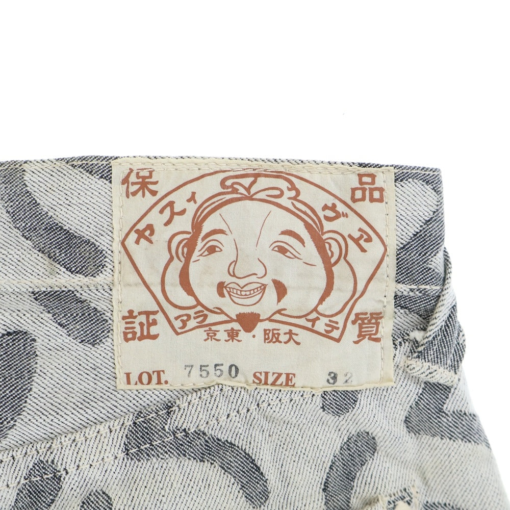 EVISU(エビス) LOT.7550 カモメジャガード ハーフデニムパンツ ショーツ ジーンズ グレー