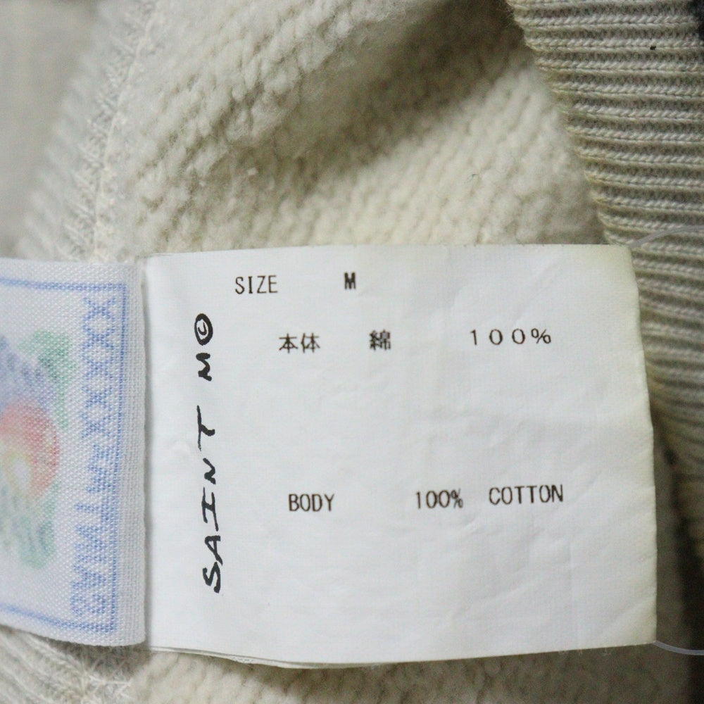SAINT MICHAEL(セントマイケル) 23SS×KOSUKE KAWAMURA Sweat コウスケ カワムラ加工 クルーネック スウェット トレーナー アイボリー SM-S23-0000-095