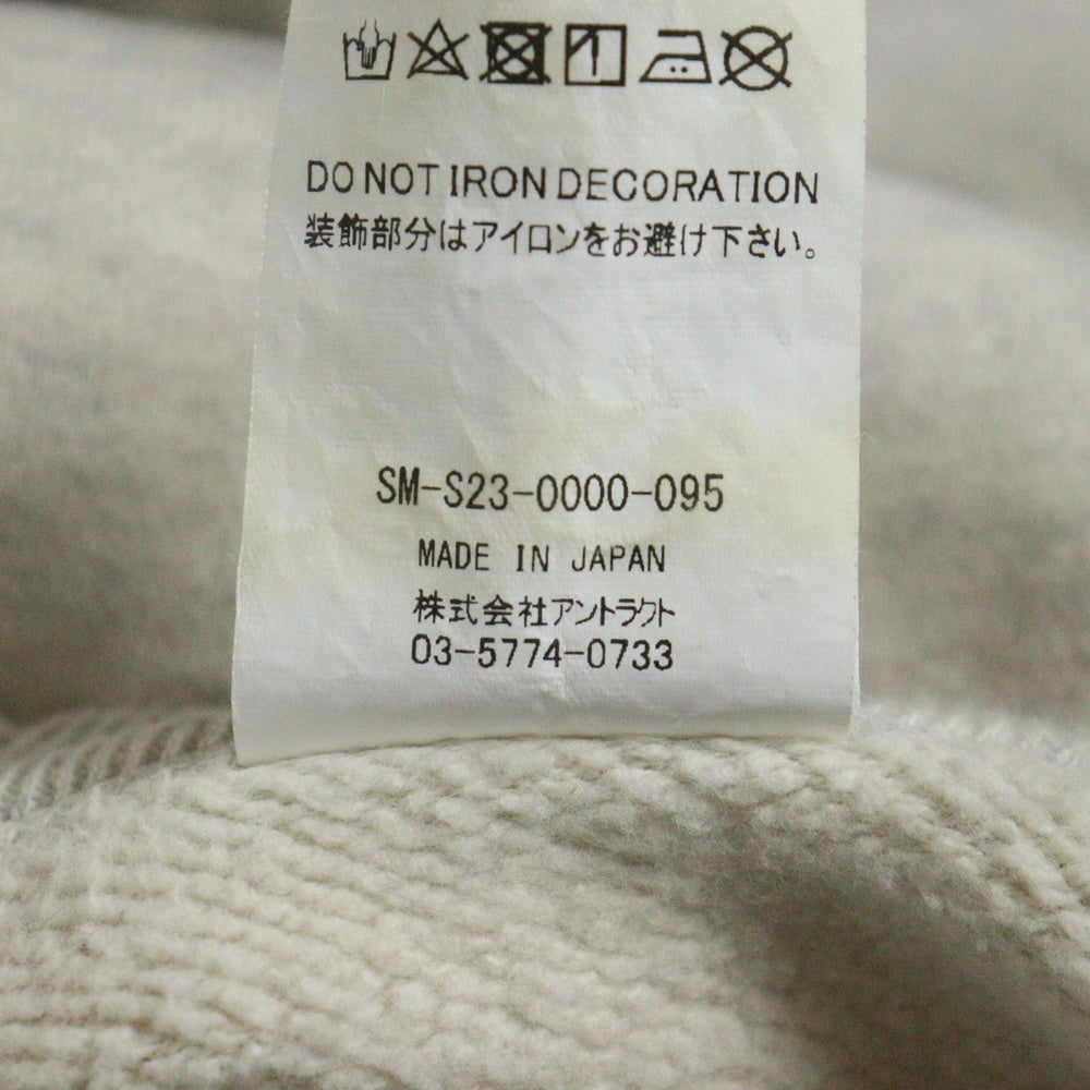 SAINT MICHAEL(セントマイケル) 23SS×KOSUKE KAWAMURA Sweat コウスケ カワムラ加工 クルーネック スウェット トレーナー アイボリー SM-S23-0000-095