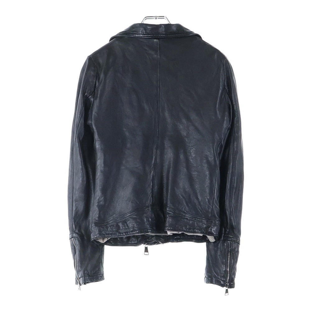 GIORGIO BRATO(ジョルジオブラット) Lamb Single Riders Jacket フロントジップアップ シングルライダースジャケット ラムレザージャケット ブラック 963778