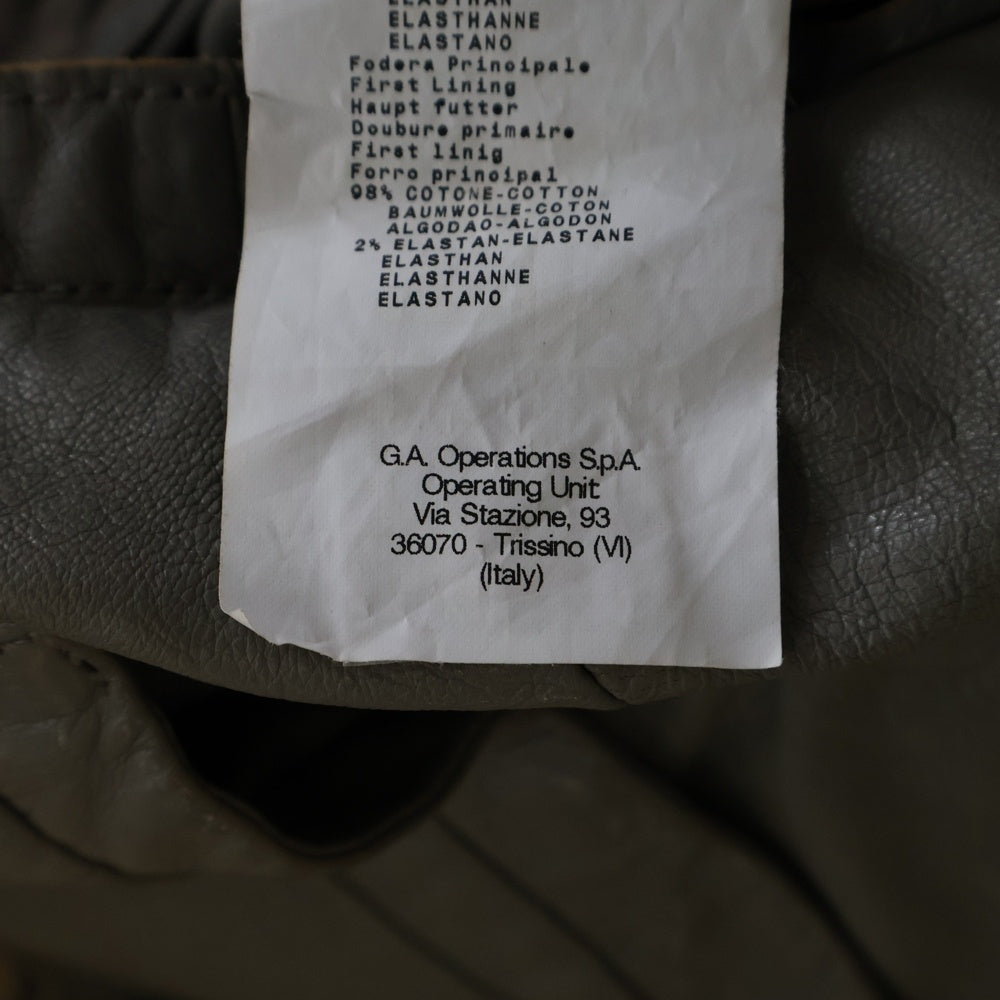 GIORGIO ARMANI(ジョルジオアルマーニ) Lamb Single Riders Jacket フロントジップアップ シングルライダースジャケット ラムレザージャケット グレー J1B03P J1P04