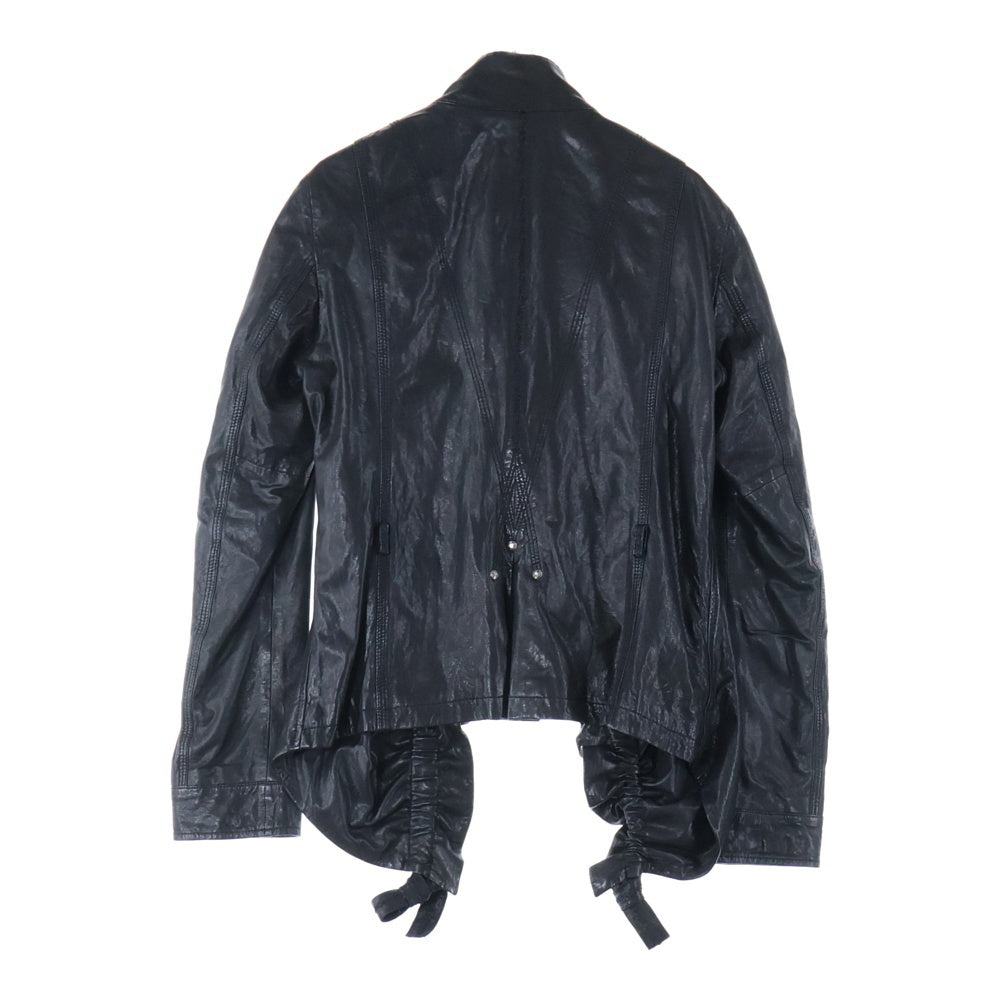 MARITHE FRANCOIS GIRBAUD(マリテフランソワジルボー) Lamb Leather Jacket ラムレザージャケット ブラック レディース F7-4668