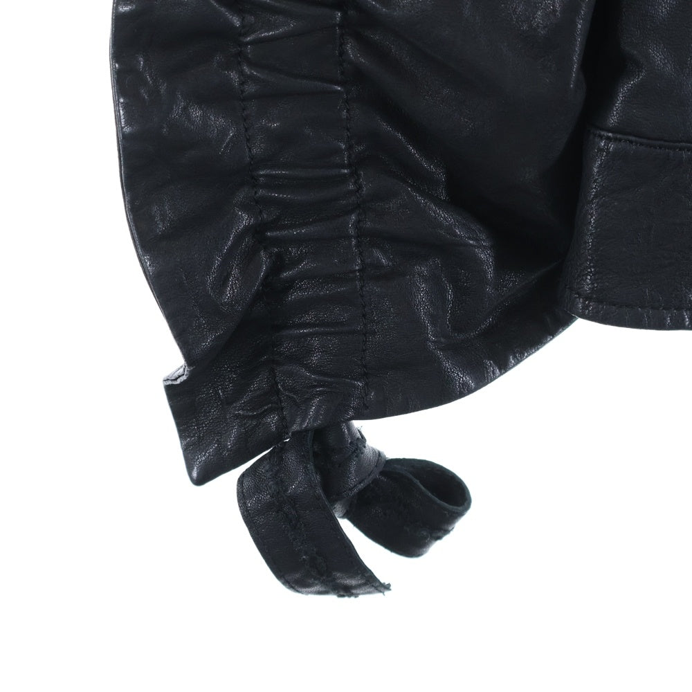 MARITHE FRANCOIS GIRBAUD(マリテフランソワジルボー) Lamb Leather Jacket ラムレザージャケット ブラック レディース F7-4668