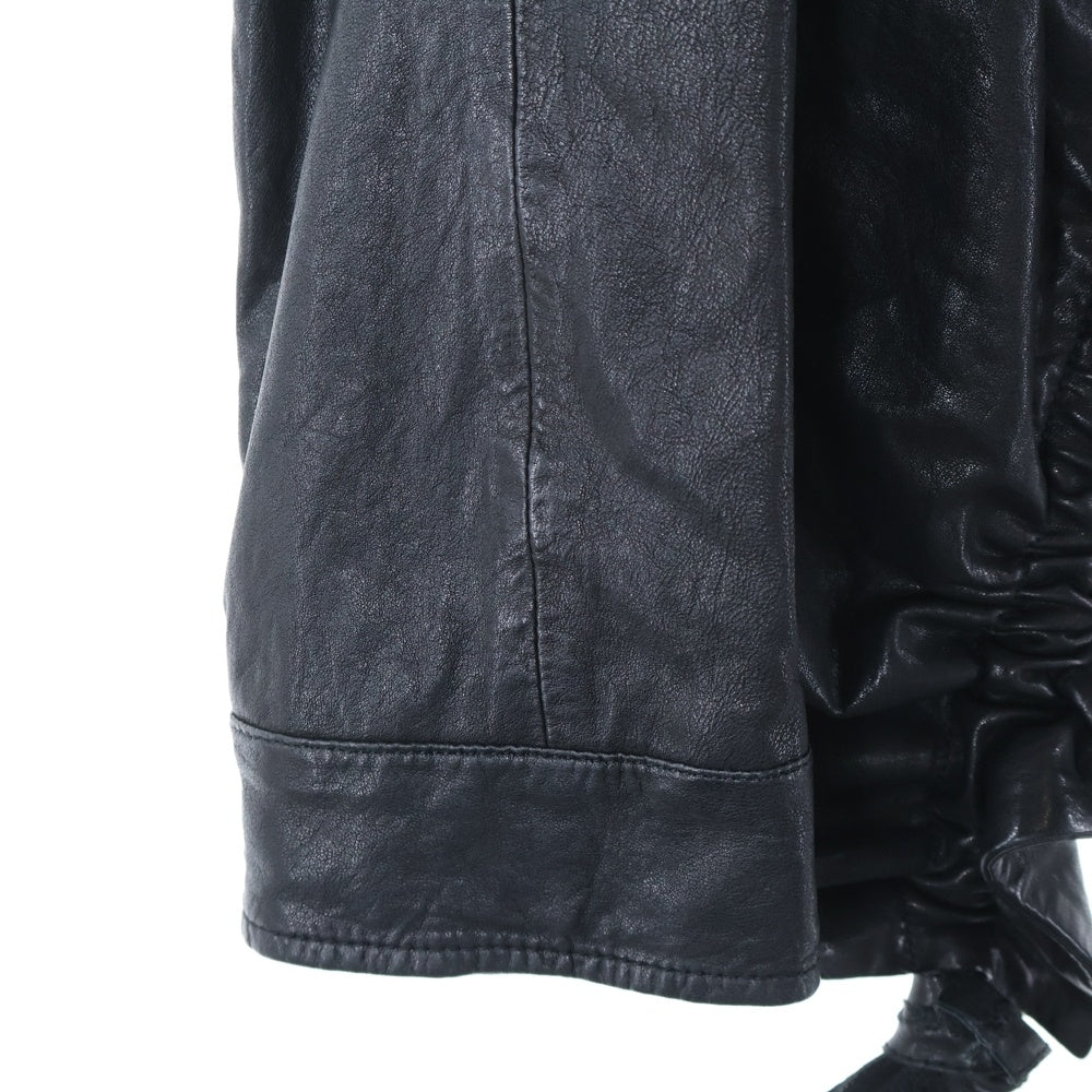 MARITHE FRANCOIS GIRBAUD(マリテフランソワジルボー) Lamb Leather Jacket ラムレザージャケット ブラック レディース F7-4668