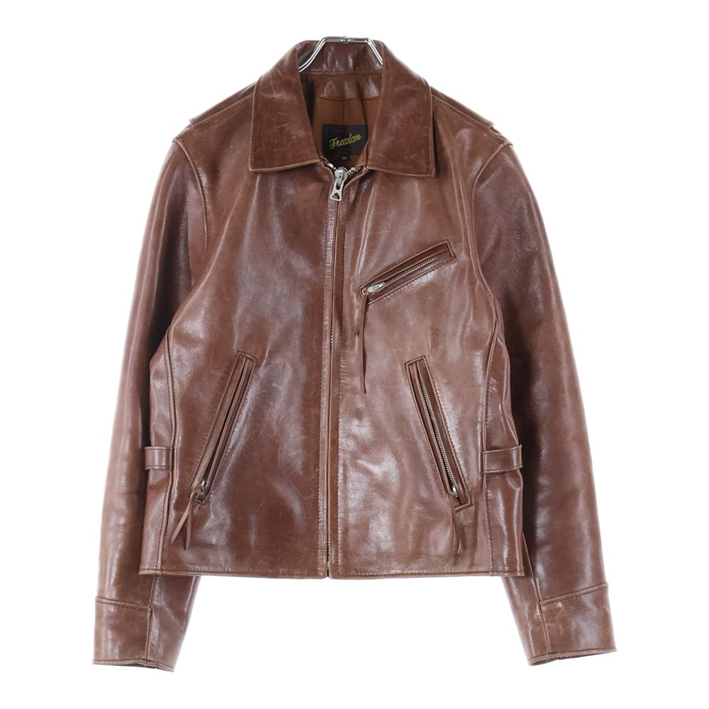 FREEDOM(フリーダム) Horse Leather Jacket フロントジップアップ ホースレザージャケット ブラウン