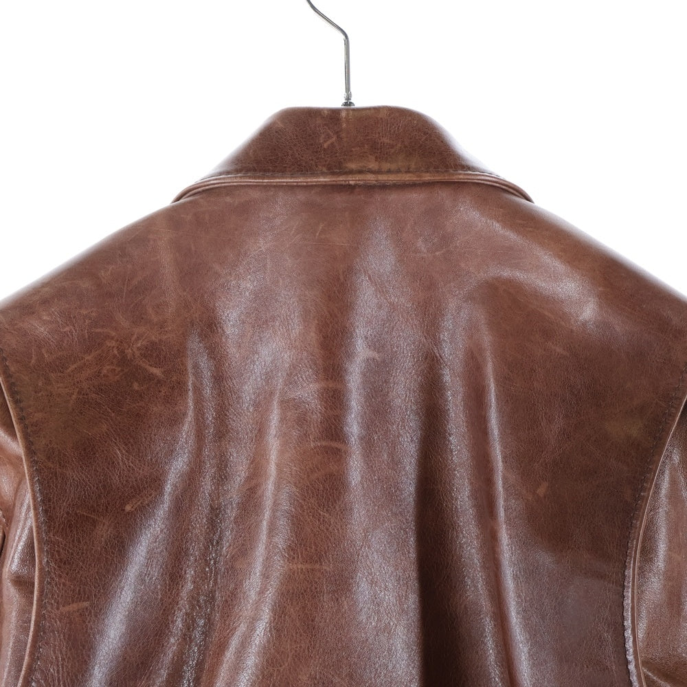 FREEDOM(フリーダム) Horse Leather Jacket フロントジップアップ ホースレザージャケット ブラウン