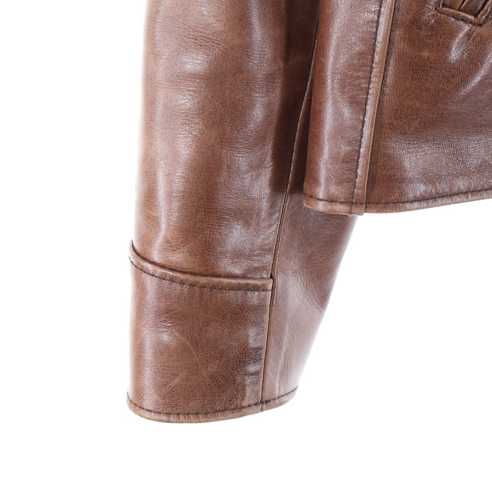 FREEDOM(フリーダム) Horse Leather Jacket フロントジップアップ ホースレザージャケット ブラウン