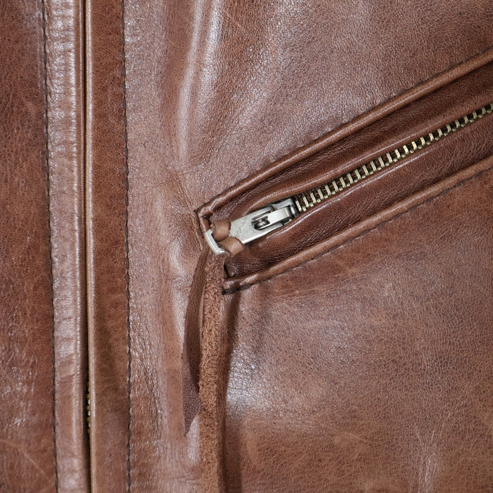 FREEDOM(フリーダム) Horse Leather Jacket フロントジップアップ ホースレザージャケット ブラウン