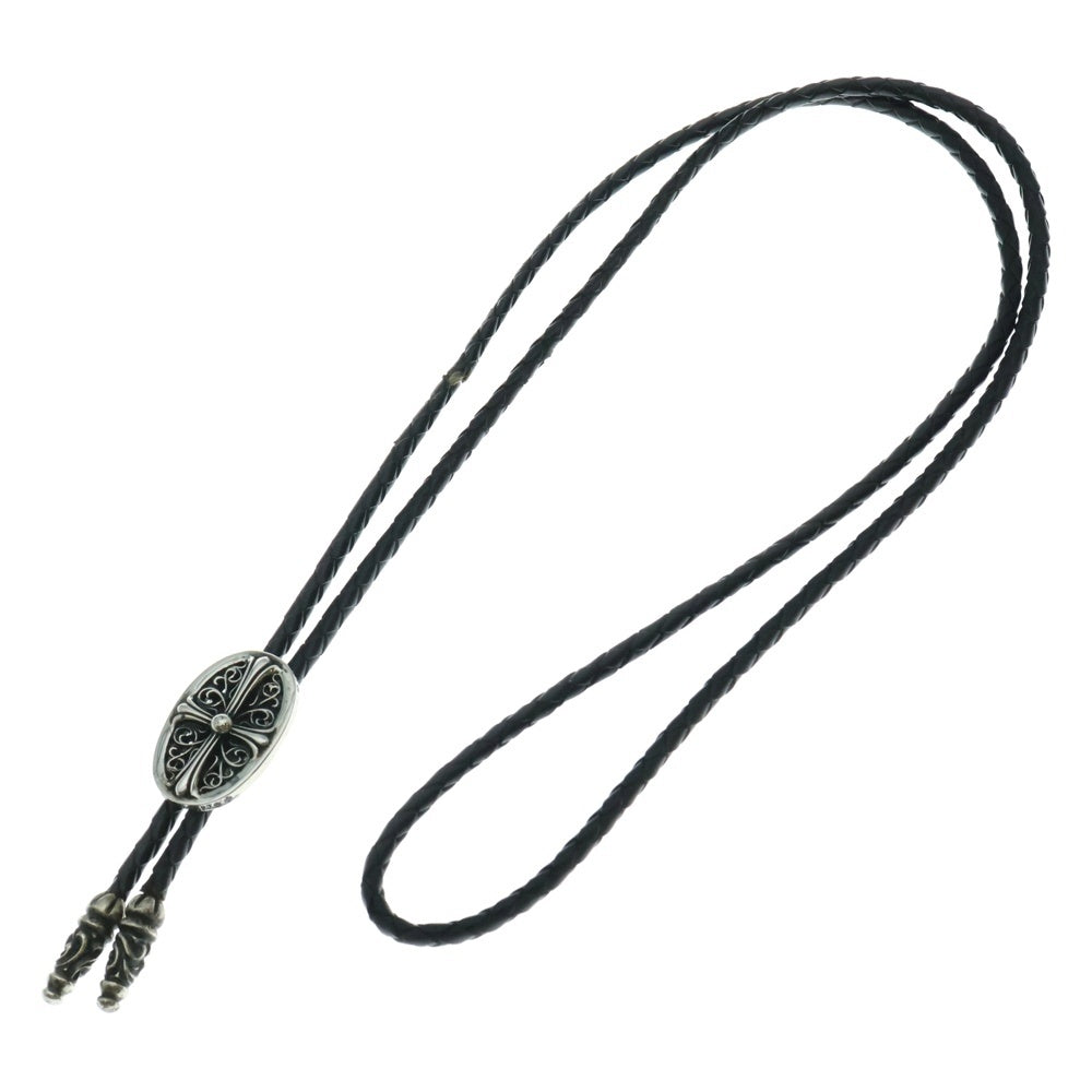 CHROME HEARTS(クロムハーツ) BOLOTIE OVALTINY タイニークラシックループタイ レザーネックレス ブラック