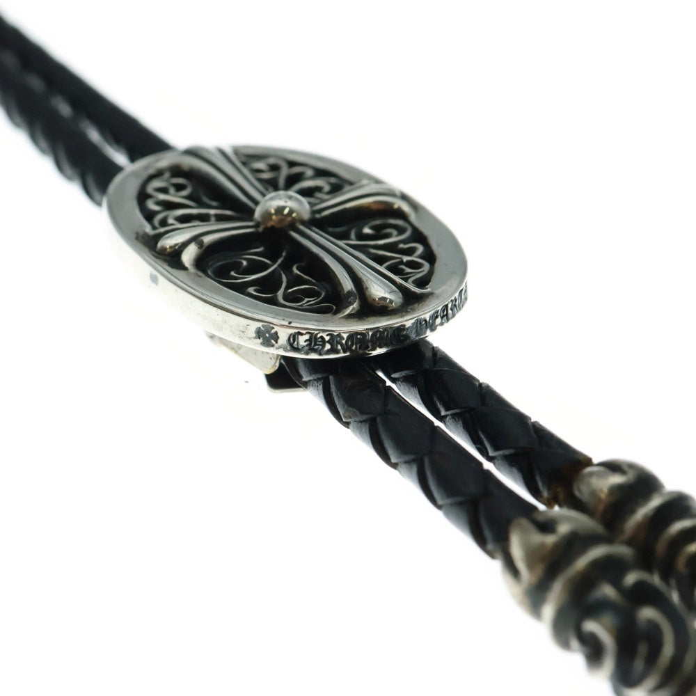 CHROME HEARTS(クロムハーツ) BOLOTIE OVALTINY タイニークラシックループタイ レザーネックレス ブラック