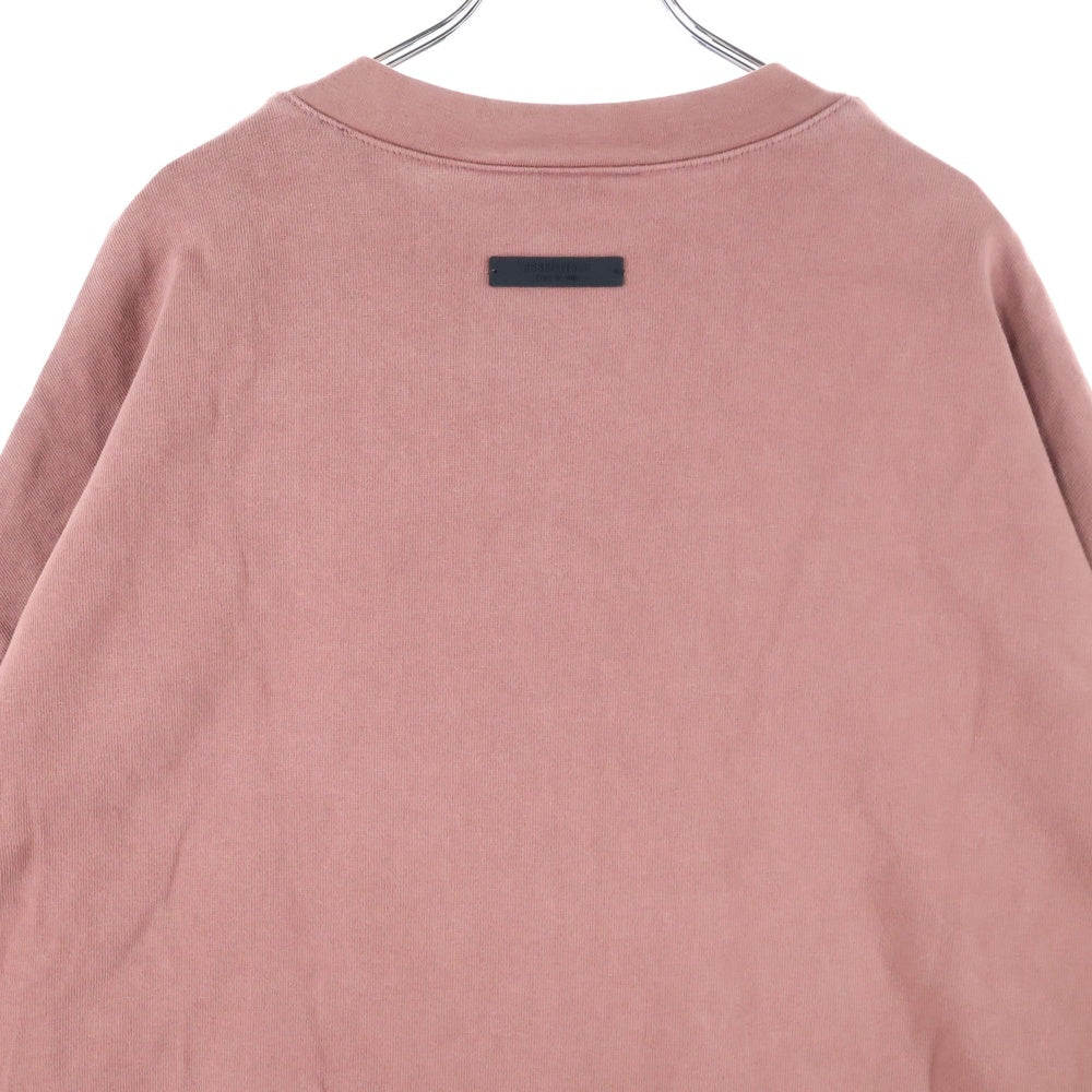 FEAR OF GOD ESSENTIALS(フィアオブゴッド エッセンシャルズ) HEAVY LONG SLEEVE TEE フロントロゴプリント オーバーサイズ クルーネック長袖Tシャツ レッド